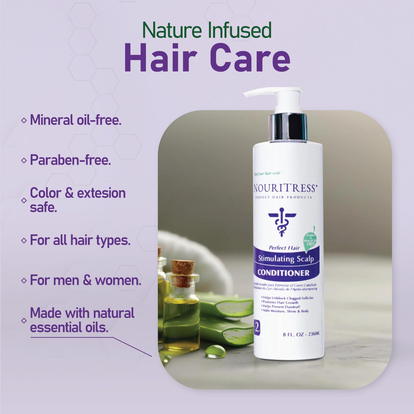 NouriTress Stimulating Scalp Conditioner - Deep Conditioner for Dry Scalp Treatment, Promotes Hair Growth, Nourishes & Strengthens Hair with Peppermint & Argan Oil, Reduces Split Ends & Breakage - 8oz