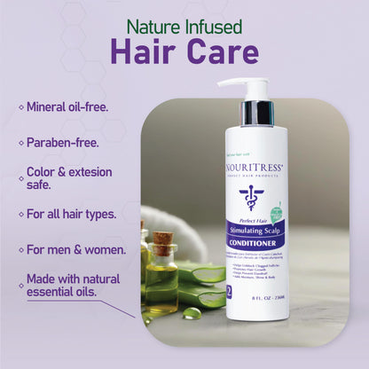 NouriTress Stimulating Scalp Conditioner - Deep Conditioner for Dry Scalp Treatment, Promotes Hair Growth, Nourishes & Strengthens Hair with Peppermint & Argan Oil, Reduces Split Ends & Breakage - 8oz