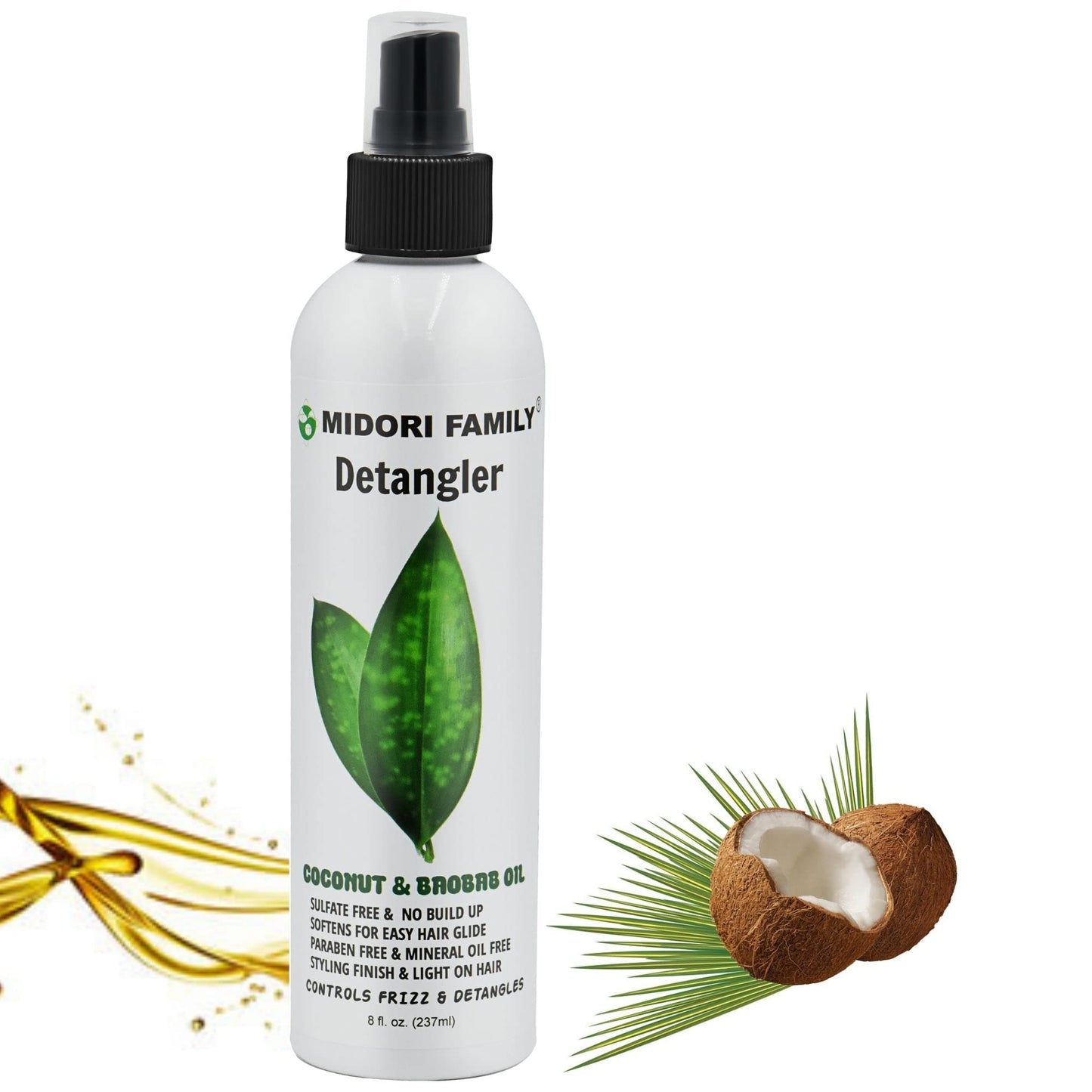 Midori Family Detangling-leave-in conditioning spray with Organic coconut, baobab and rosemary