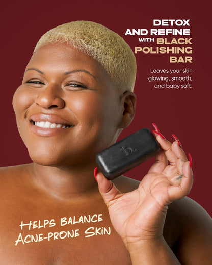 Buttah Skin by Dorion Renaud Black Gold Polishing Bar 100g 2 Pack - Activated Charcoal Bar Soap - Skin Polishing Bar - African Cocoa Butter & Shea Butter Body Soap - Black Owned Skincare for Men/Women