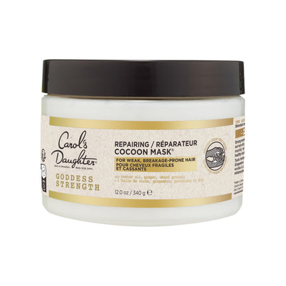 Carol's Daughter Goddess Strength Repairing Cocoon Hydrating Hair Mask for Wavy, Coily and Curly Hair, Hair Treatment With Castor Oil for Weak Hair, 12 Oz