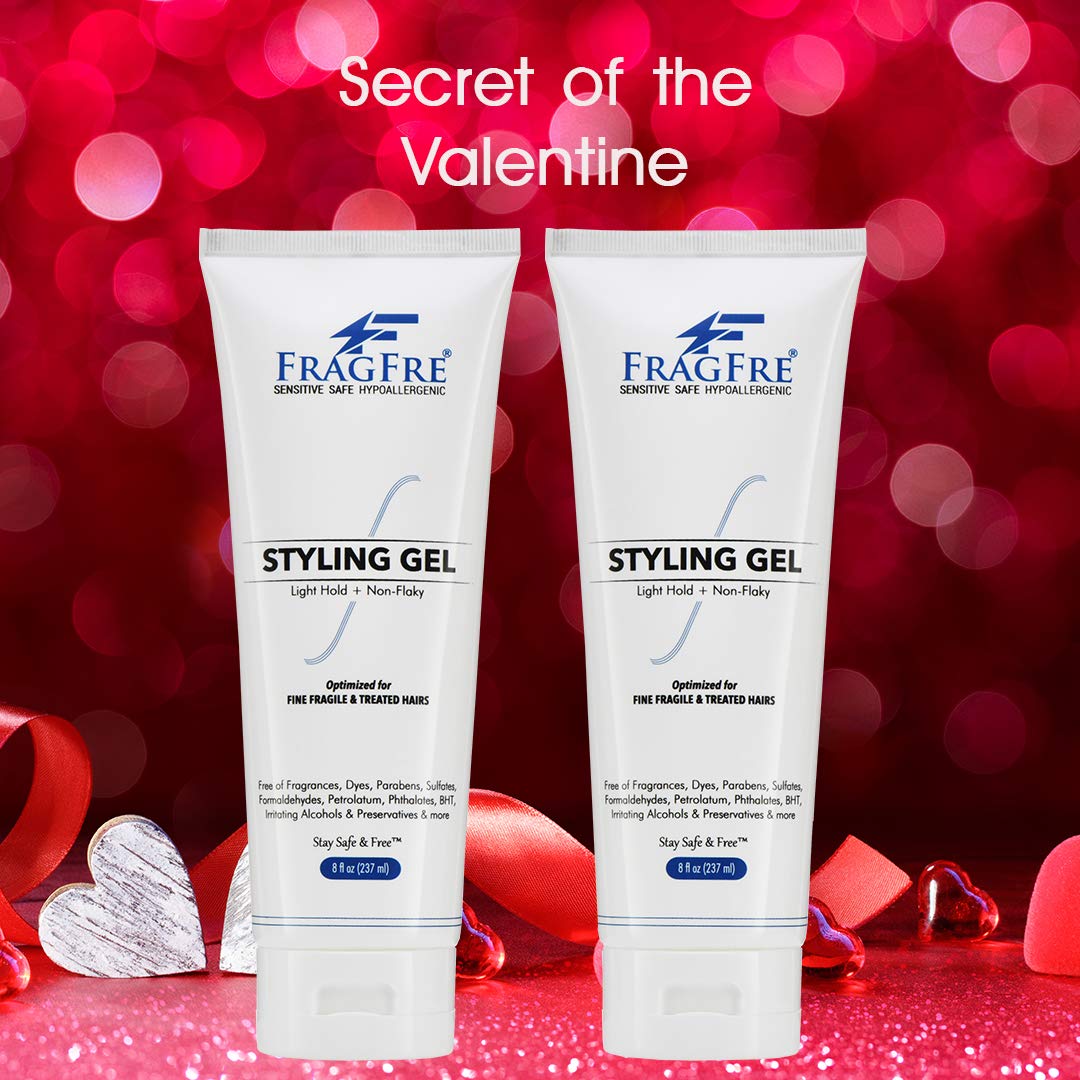 FRAGFRE Light Hold Hair Gel Fragrance Free 8 oz - Lightweight Styling Gel for Fine Fragile and Weakened Hairs - Paraben Free Hypoallergenic Sensitive Formula - Vegan Gluten Free Cruelty Free (1 Pack)