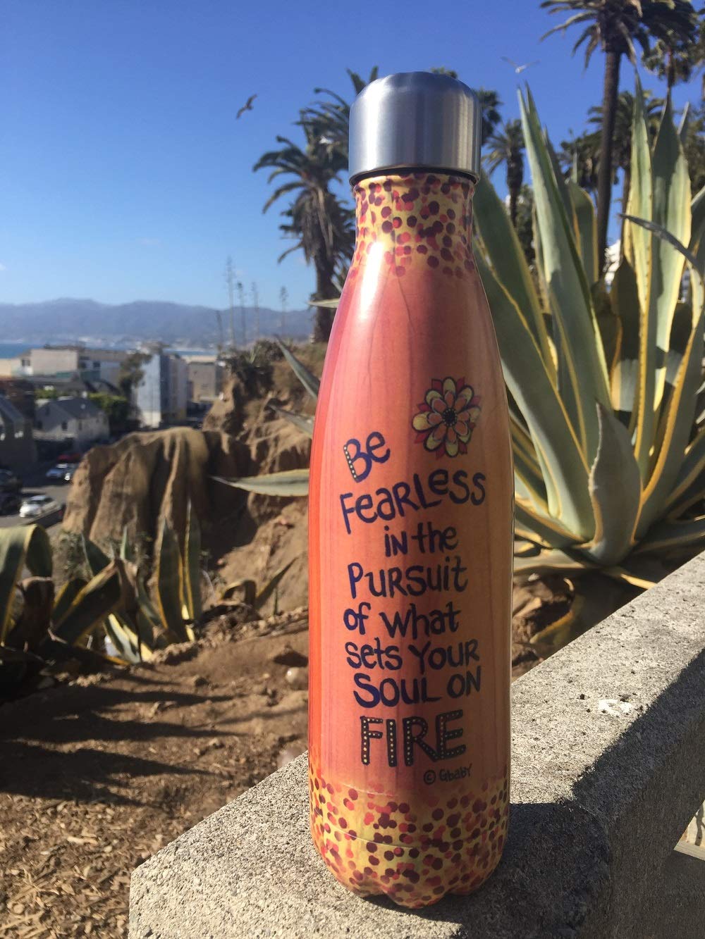 Shades of Color Stainless Steel Bottle, Soul on Fire, 10 x 10.5 inches (SSB138)