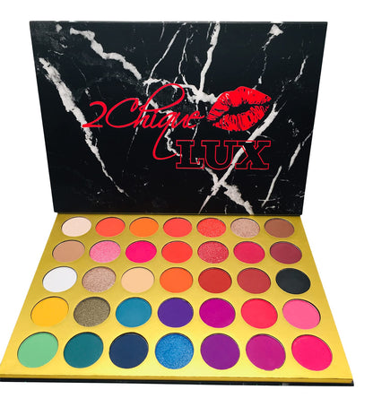 2Chique Boutique Eyeshadow Makeup Palette 35 Matte and Shimmer Colors Long Lasting and High Pigment (Style 40 Marble)