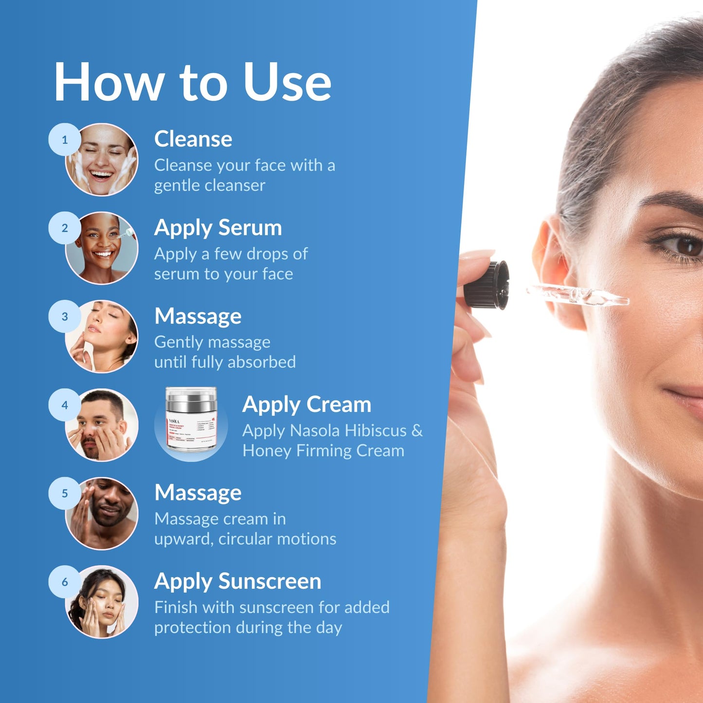 Nasola 6.8% Pure Hyaluronic Acid Serum for Face, Hyaluronic Acid Moisturizer - Get the Moisture Your Skin Needs for a Healthy, Youthful Glow with Orange Peel Oil, Vitamin B5 and C, 2.02 Oz