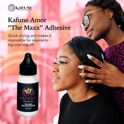 Kafune Amor Hair Care MAXX Lace Wig Adhesive – Wig Glue Size 1.06 OZ Waterproof Hold for Your Lace Wig or Toupee – Quick Drying – MAXX Hold Up to 4 Weeks – NO Flaky Residue – Best for Sensitive Skin