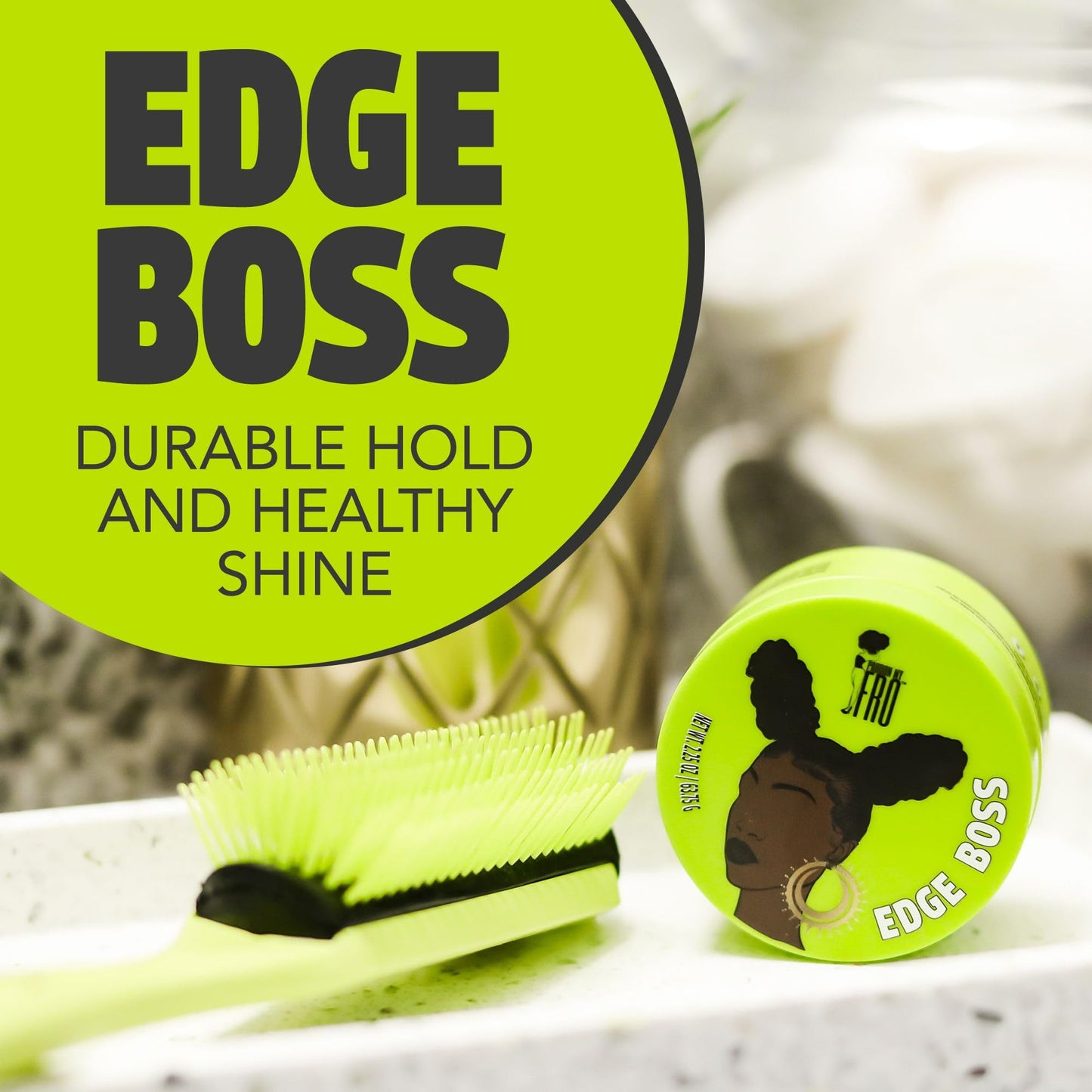 Pardon My Fro Edge Boss Gel - Style Your Edges - Long Lasting Hold - 2.25 oz