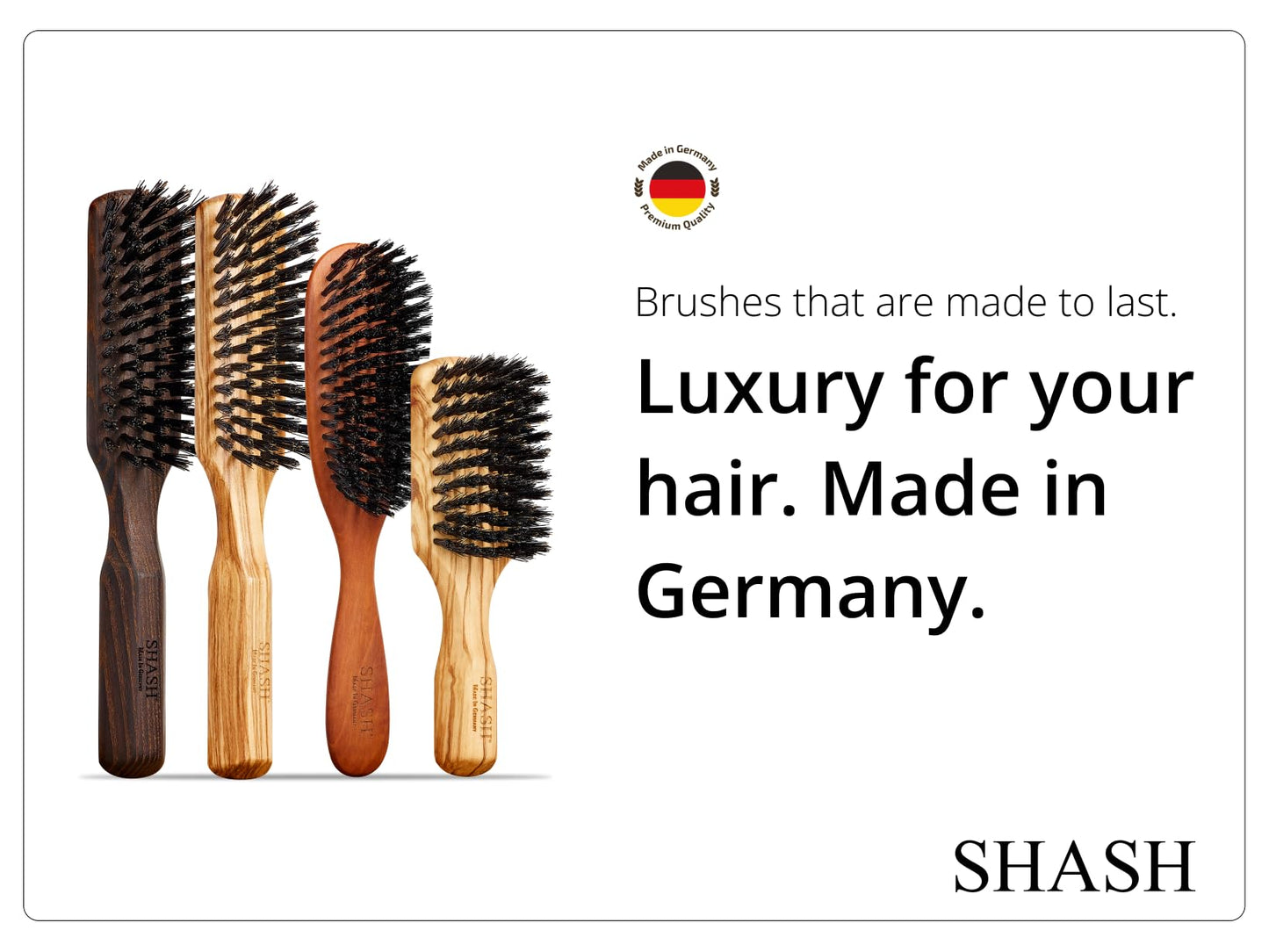 Since 1869 Hand Made in Germany - Robust Craftsman 100% Boar Bristle Hair Brush for Men, Suitable For Thin To Normal Hair, Firm, Naturally Conditions Hair, Improves Texture and Stimulates the Scalp