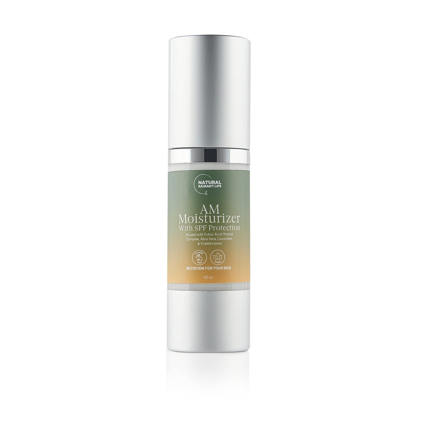 NRL NATURAL RADIANT LIFE AM FACE MOISTURIZER with SPF – Daily Sunscreen Protection, Organic Face Cream, Oil - Free Deeply Hydrating Facial Lotion, Repairs, Soothes and Nourish Irritated, Dry and Damaged Skin - 30ml / 1 Oz (Packaging May Vary)