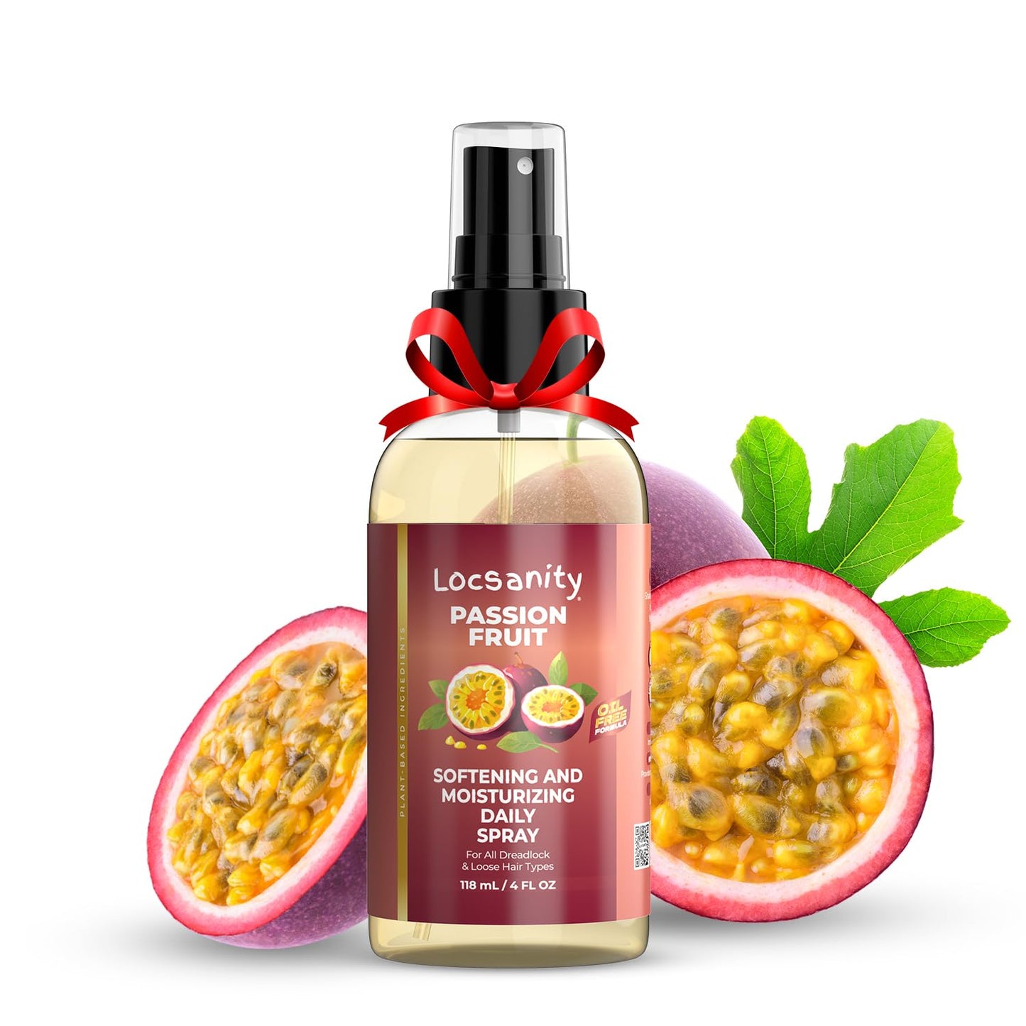 Locsanity Daily Moisturizing Spray for Dull, Dry Locs – Trial Size Passion Fruit Hair and Scalp Moisturizer for Dreadlocks, Sisterlocks, Microlocks, Braids to Control Oil and Frizz (4 fl oz)