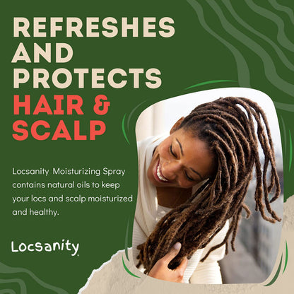 Locsanity Daily Moisturizing Refreshing Spray for Locs, Dreadlocks - Rose Water and Peppermint Hair Scalp Moisturizer, Dreadlock Spray - Natural Loc Care and Maintenance (12oz)