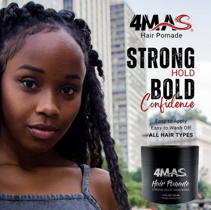 4MAS Hair Pomade Strong Hold for Men and Women, Long Lasting for all Hair Types