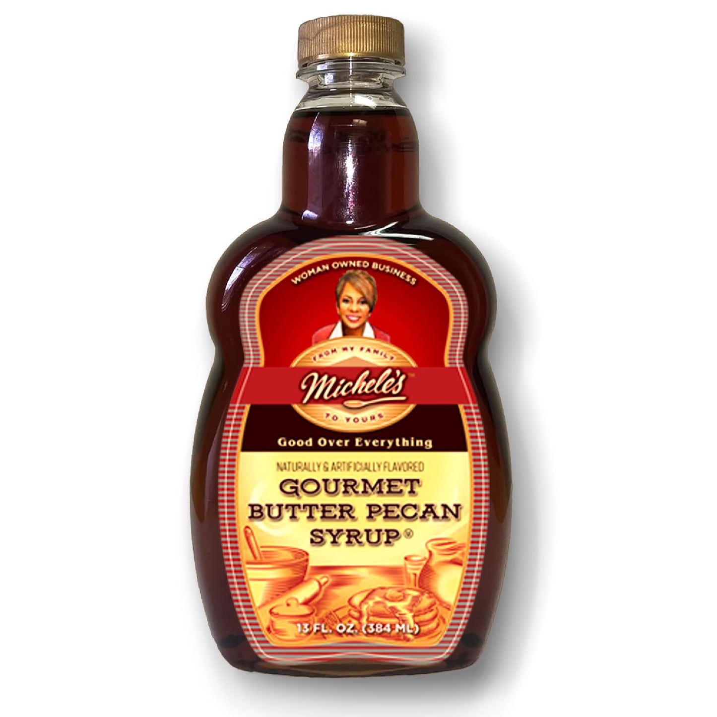 Michele’s Gourmet Butter Pecan Syrup | 13 Ounce Bottle | Good Over Everything! | Foodie Gift, Ice Cream & Desert Topping, Recipe ingredient, Condiment | Great on Lamb, Pork, Beef, Ribs & Much More!