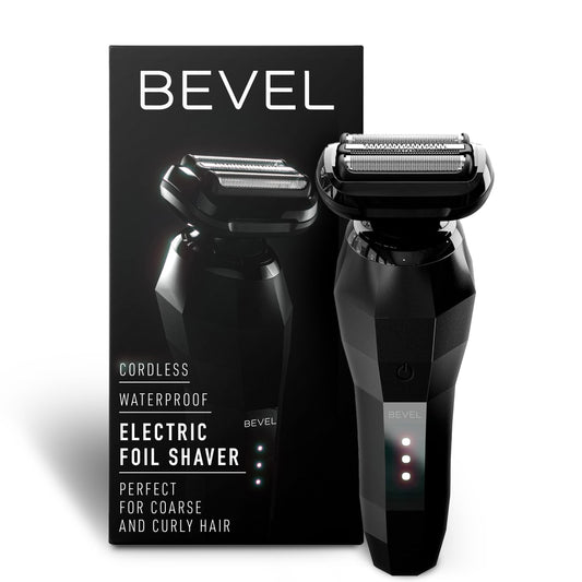 Bevel Electric Shaver for Men, Electric Foil Shaver, Wet and Dry Electric Razor, Waterproof, Fast Charging, Cordless Rechargeable, Black