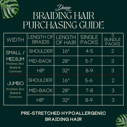 Dosso Beauty Single Pack Hypoallergenic Pre-Stretched Braiding Hair (28", 1B), Itch-Free, Fast Drying, Light-weight, Hot Water Set, Soft Texture, Straight
