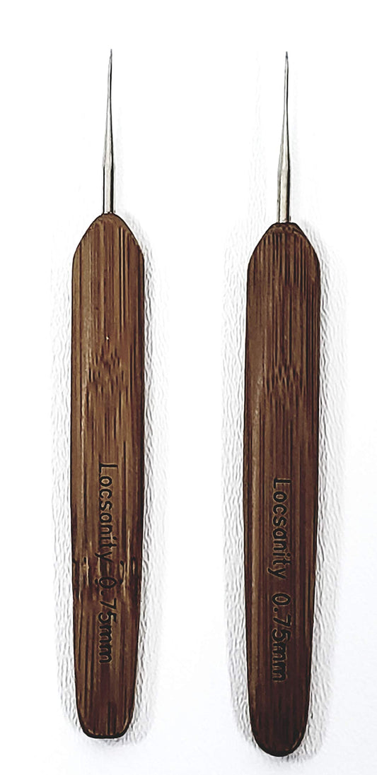 Locsanity Dreadlock Crochet Hook Soft Touch Steel 0.75mm Two Crochet Hook for Dreads Dreadlock Needle Tool for Braid Craft