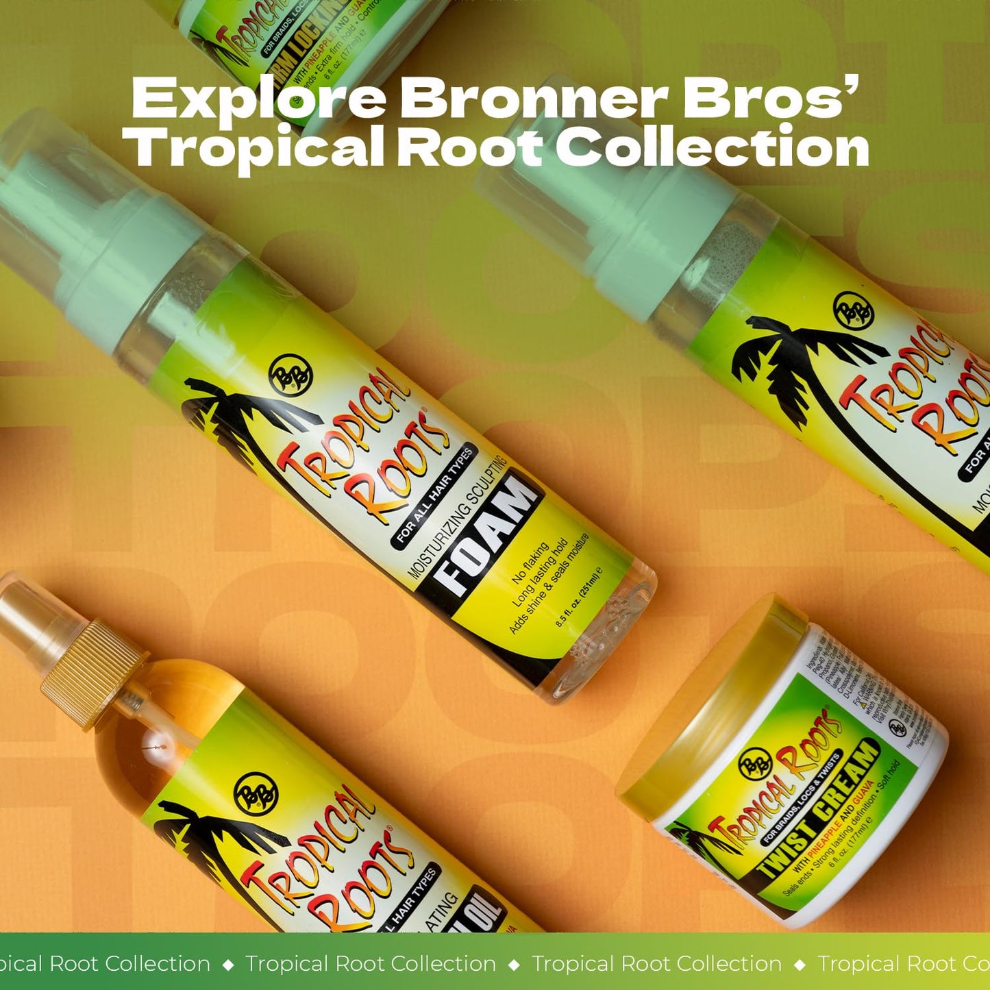Bronner Bros Tropical Roots Jamaican Black Castor Oil with Rosemary Oil for Healthy Hair Growth - Deeply Nourishes, Strengthens, Soothes & Revitalizes Hair & Scalp - Adds Moisture & Shine - 5oz