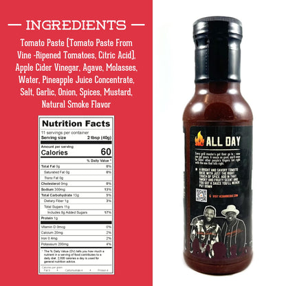 AC BARBEQUE SAUCE DUO - 2-pack with All Day, Every Day and AC Gold BBQ Sauce for Pulled Pork, Chicken, Veggies, Burgers, and More, No MSG, 2 x 15.3oz Bottles