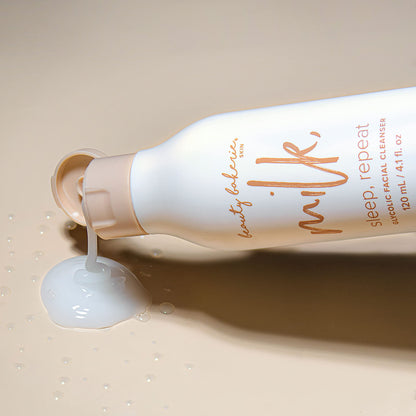 Beauty Bakerie Milk, Sleep, Repeat Glycolic Facial Cleanser, Face Wash Makeup Remover for Skin Care, 4.1 oz.