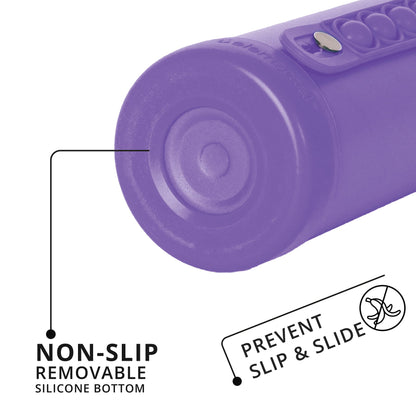 Elemental Iconic Kids Water Bottle with Straw Lid & Stress Relief Pop It Handle, Leak-Proof When Closed, Triple Insulated Kids Stainless Steel Water Bottle For Girls and Boys, 14oz - Lavender