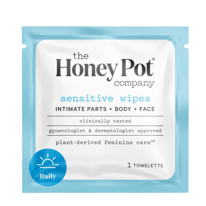 The Honey Pot Company - Feminine Wipes - Indivdually Wrapped - Daily PH Balancing, Fragrance & Sulfate Free Wipes for Intimate Parts, Body, or Face - Feminine Products - 15 Ct (Pack 3)