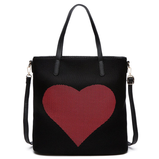 2Chique Boutique Women's Mesh Heart Fashion Tote
