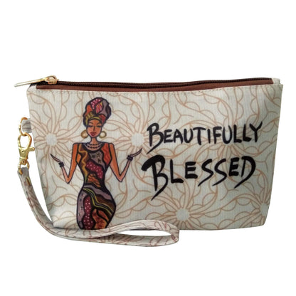 Shades of Color Cosmetic Pouch, Beautifully Blessed, 9 x 5 inches (CP103)