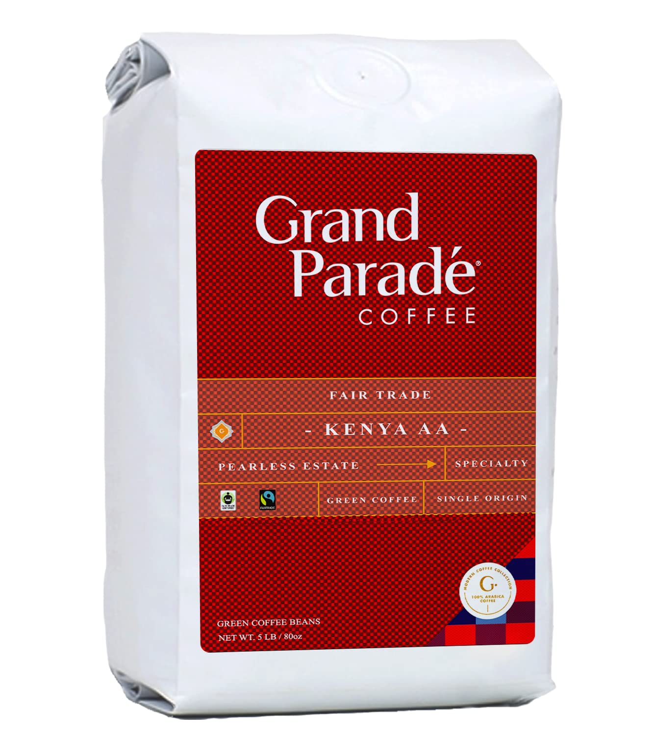 Grand Parade Coffee, 5 Lbs Kenya AA Unroasted Green Coffee Beans, Specialty Arabica, Nyeri Women Produced Single Origin - Fair Trade