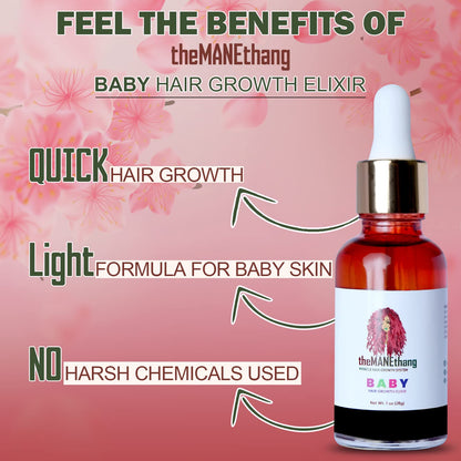 theMANEthang Baby Hair Growth Oil - Organic Newborn Oil with Coconut, Olive, Castor, and Tea Tree Oils