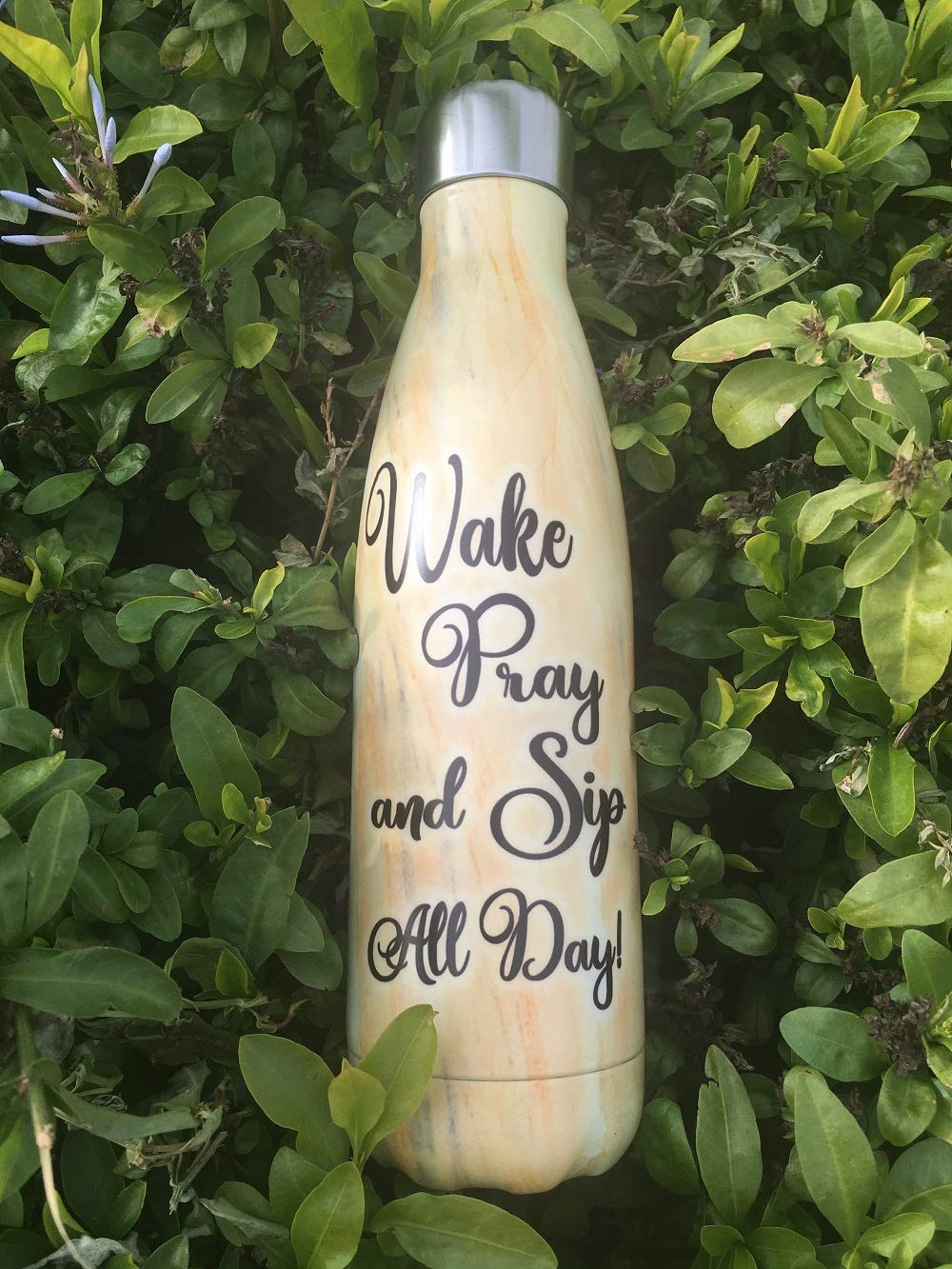 Shades of Color Stainless Steel Bottle, Wake Pray and Sip All Day, 10 x 10.5 inches (SSB150), Multicolor, 17 fl oz