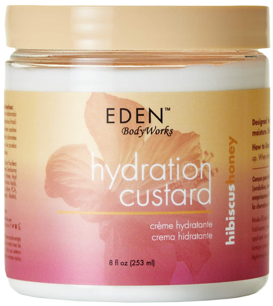 EDEN BodyWorks Hibiscus Honey Hydration Custard | 8 oz | Define Light & Bouncy Curls - Moisturize & Soften Hair