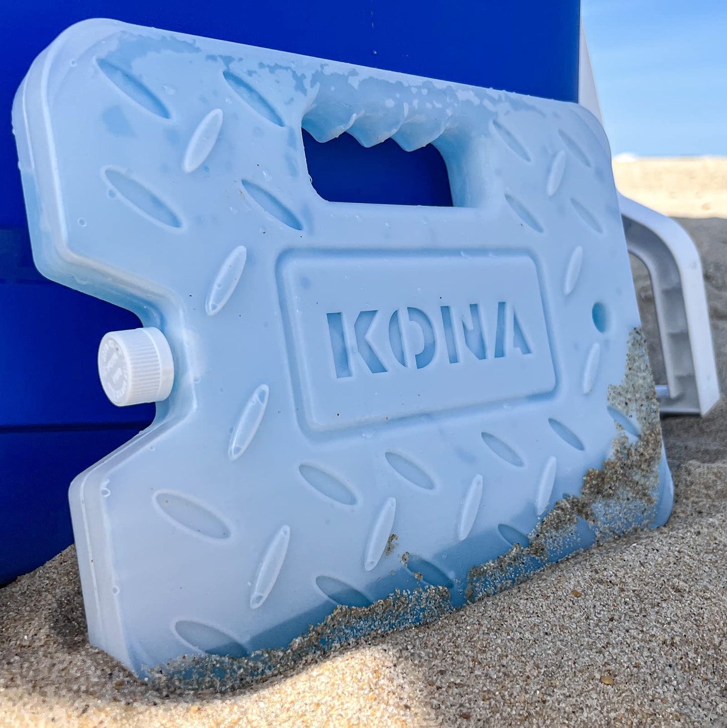 Kona Blue Ice Large Ice Packs for Coolers - Long Lasting Design - Refreezable Reusable Cooler Ice Pack (2)