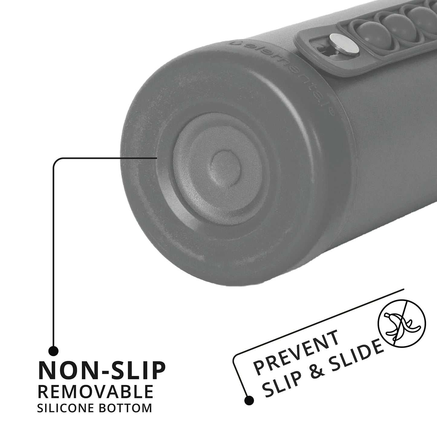 Elemental Iconic Kids Water Bottle with Straw Lid & Stress Relief Pop It Handle, Leak-Proof When Closed, Triple Insulated Kids Stainless Steel Water Bottle For Girls and Boys, 14oz - Graphite