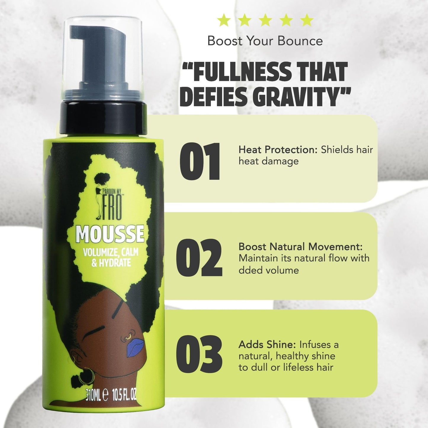 Pardon My Fro Mousse - Styling Mousse for Curly Hair - 10.5 fl oz