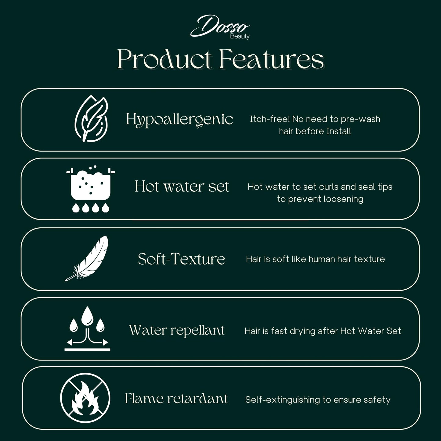 Dosso Beauty Single Pack Hypoallergenic Pre-Stretched Braiding Hair (28", 27), Itch-Free, Fast Drying, Light-weight, Hot Water Set, Soft Texture, Straight