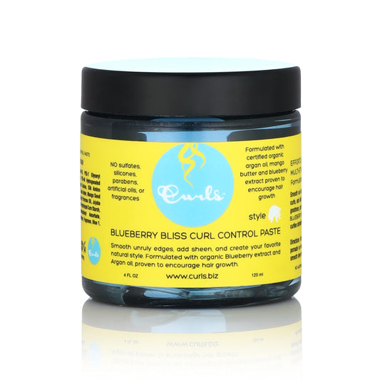 Curls Blueberry Bliss Control Paste - 4 fl oz, For Wavy, Curly, and Coily Hair Types, Smoothes Out and Slicks Down Edges, Tames Frizz & Adds Sheen