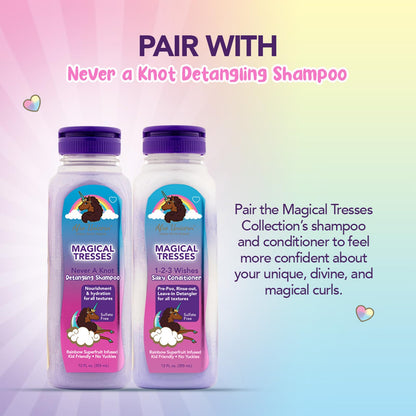 MAGICAL TRESSES by Afro Unicorn - 1-2-3 Wishes Silky Conditioner - Restores Moisture - Pre-Poo, Rinse Out, and Leave In Conditioner for All Hair Textures, 12 fl oz - 3 Pack