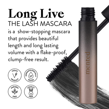 Mented Cosmetics | Long Live the Lash Mascara | Volumizing, Lengthening Black Mascara | Natural, Clump-Free Eye Makeup | Vegan, Paraben-Free, Cruelty-Free Makeup