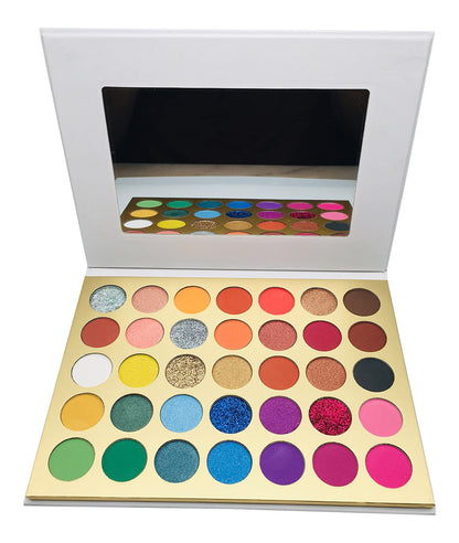 2Chique Boutique Eyeshadow Makeup Palette 35 Matte and Shimmer Colors Long Lasting and High Pigment (Style 44 Lips- Mirror included)