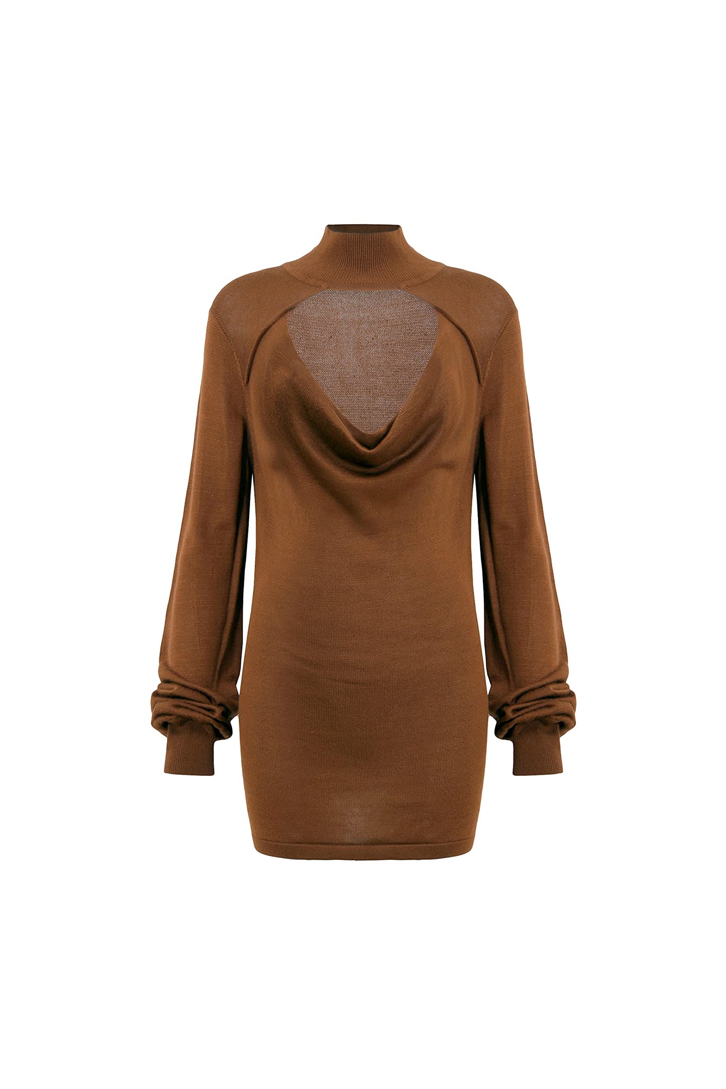 Pantora Women's Sharron Keyhole Turtle Neck Top, Brown, Small