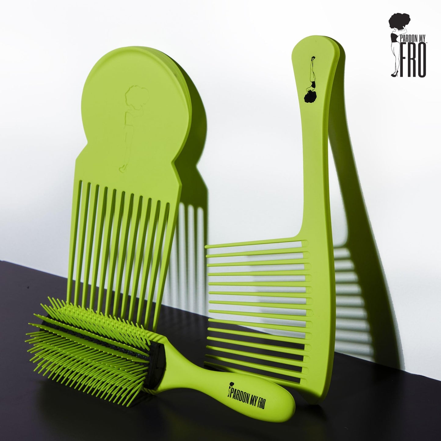 Pardon My Fro Wide Tooth Comb - Effortlessly Detangles Curly Hair - Smooth Coated Wide Tooth for Comfortable Styling