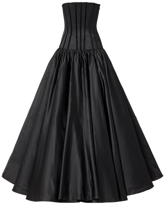 Sergio Hudson, Strapless Ball Gown, 4, Ebony