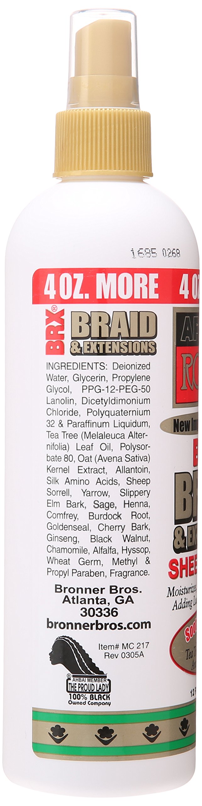 BB African Royale BRX Braid and Extensions Sheen Spray, 12 oz.