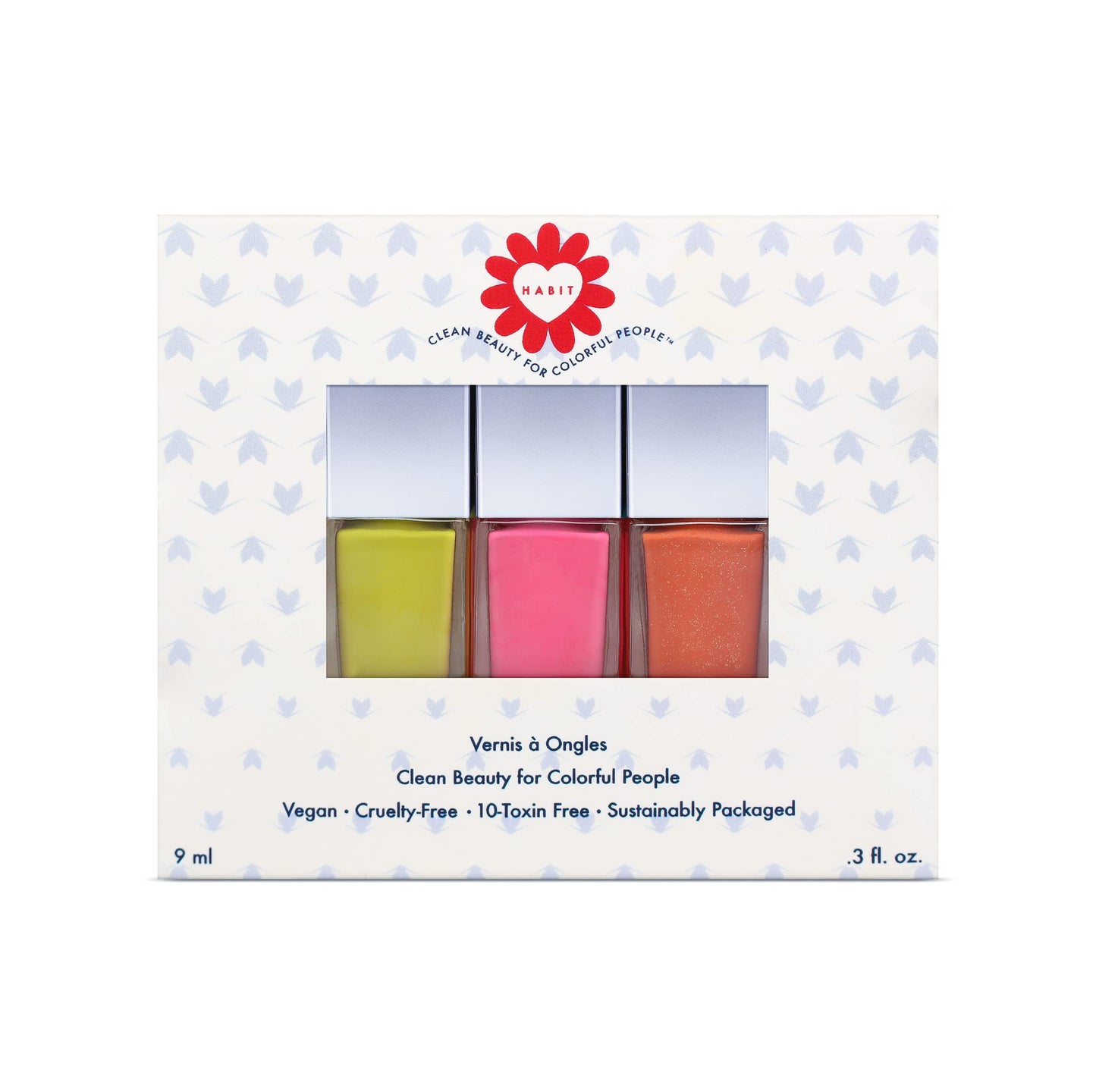 Habit Cosmetics | Vegan, Toxin-Free & Sustainably Packaged Mini Nail Polish Trio - Baby Trio - 0.3 oz (Flower Child)