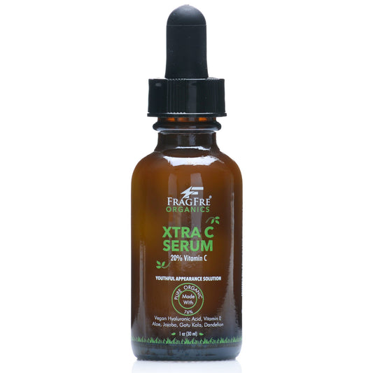 FRAGFRE Organic Vitamin C Serum 20% 1 oz - with Vegan Hyaluronic Acid, Vitamin E, Organic Aloe and Jojoba - Anti Wrinkle Anti Aging Vitamin C Facial Serum - Youthful Appearance Solution