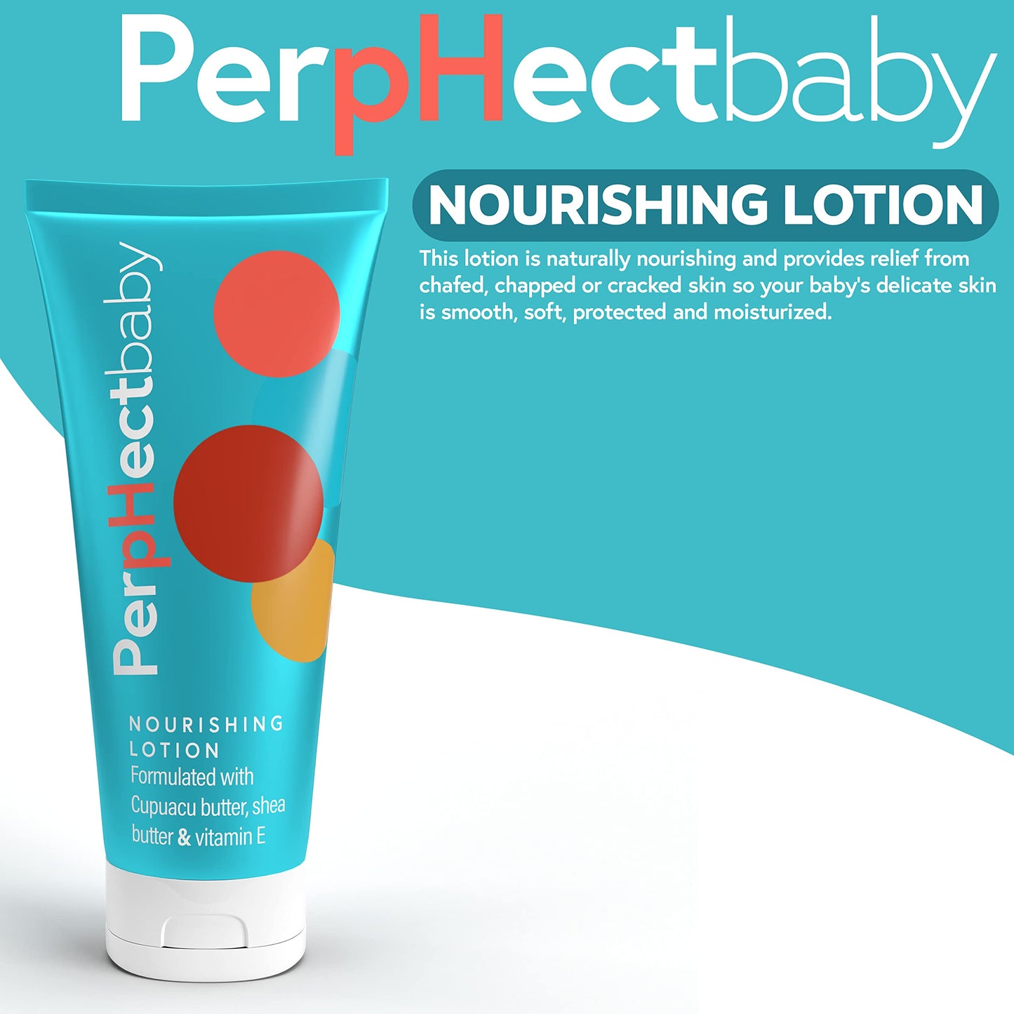 PerpHectBaby Nourishing, Moisturizing, Calming, Baby Dry Skin Lotion for Chapped & Cracked Skin Formulated with Cupuacu Butter, Shea Butter and Vitamin E. 8 oz.