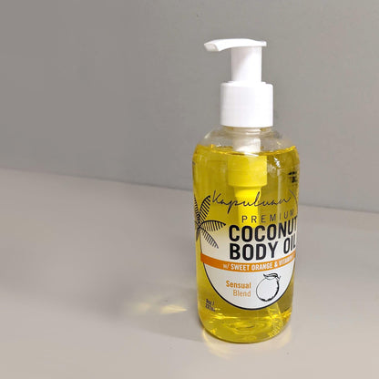 Kapuluan Massage Body Oil - Nourishing Blend with Sweet Orange & Lotus Flower - For Soft, Radiant Skin - Apricot, Coconut, Jojoba Oils - 8 oz