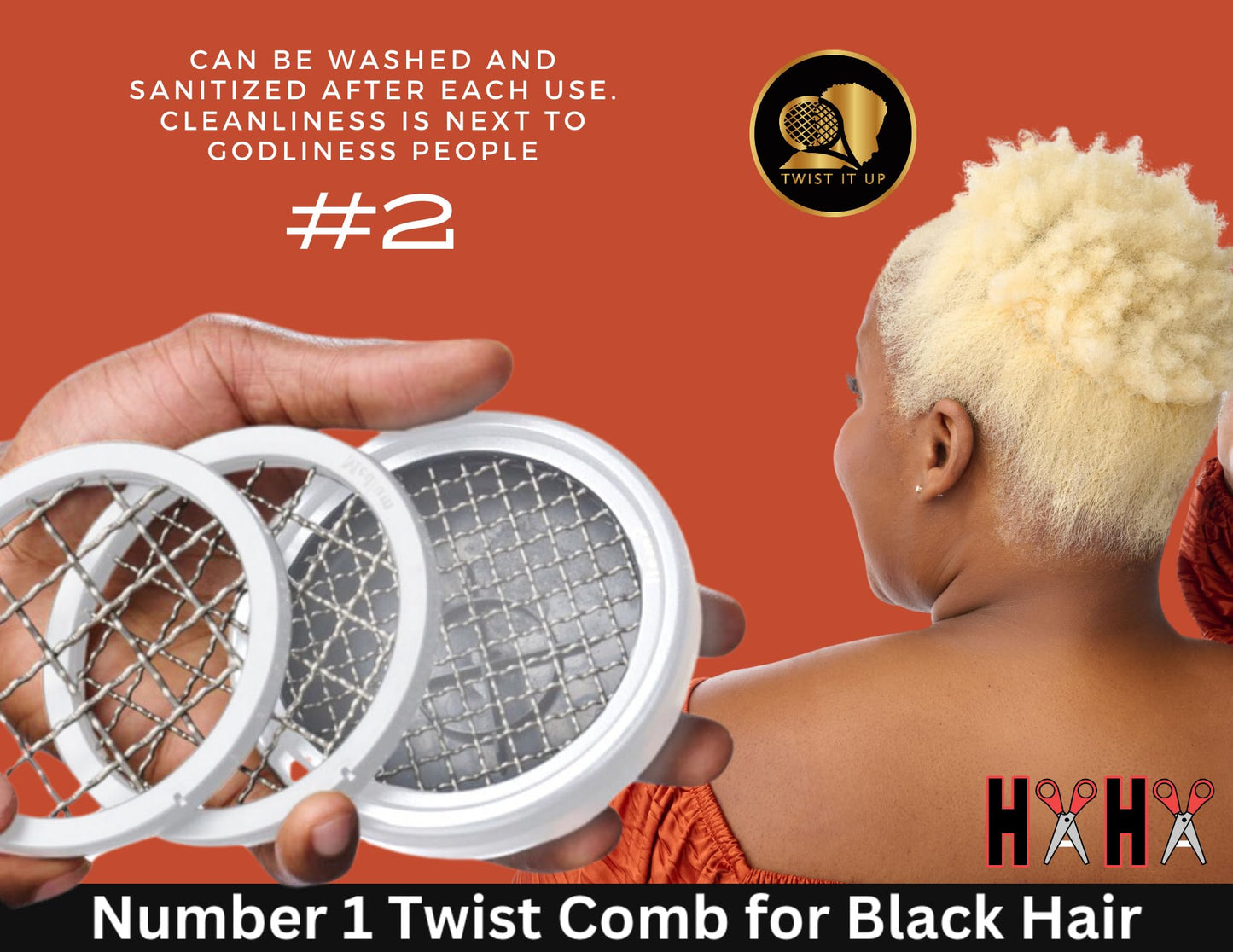 HaHa Davis Twist It Up Comb - Special Edition, V5 Modular Dome Comb for Black Men's Curls - Alternative to Hair Sponges and Tennis Racket Twist Combs