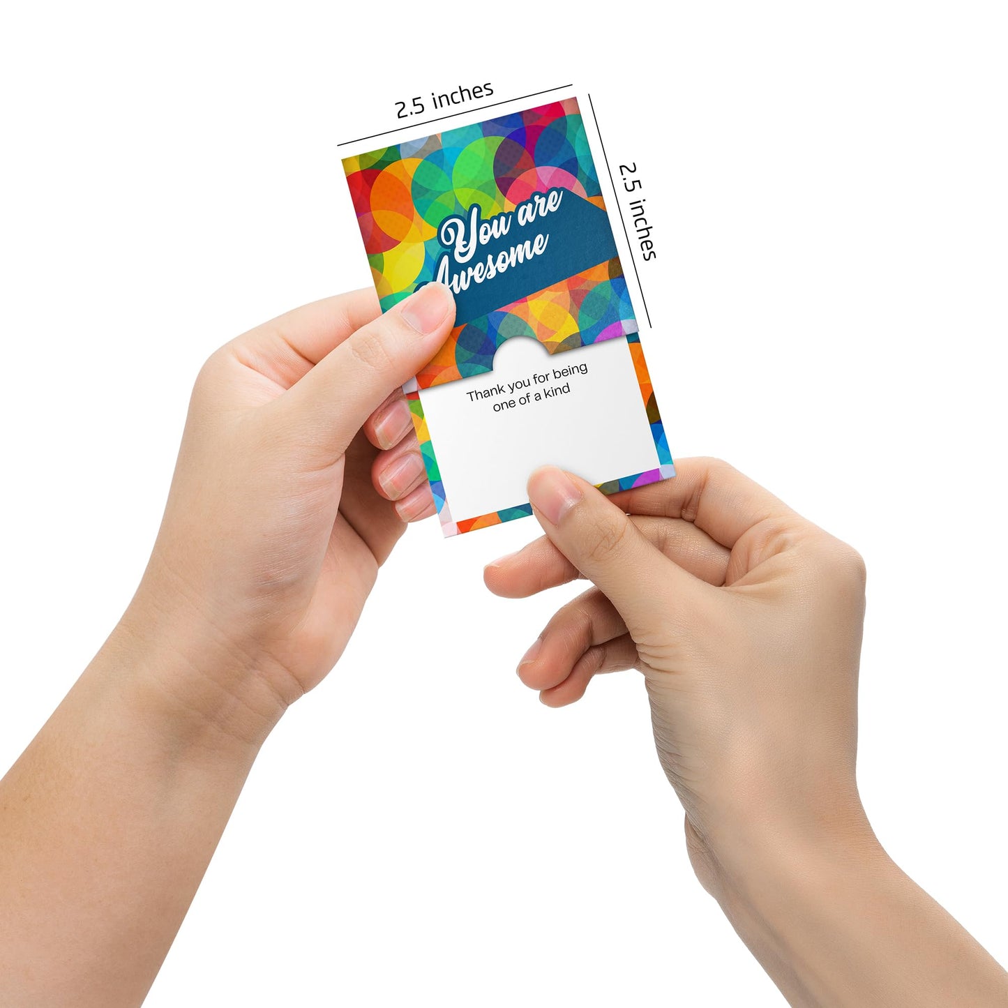 Dessie Awesome Mini Encouragement Cards - 40 Unique Cards w/Inspirational Messages, 2.5" x 2.5". Employee & Teacher Appreciation Gifts in Bulk