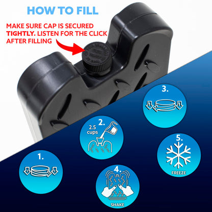 Kona Black Ice 2 Pound Ice Packs for Coolers - Long Lasting Design - Refreezable Reusable Cooler Ice Pack (2)